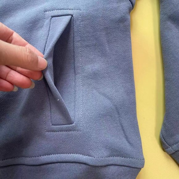 Rhude stand-collar half-zip embroidered logo matte blue sweatshirt - Picture 9 of 10